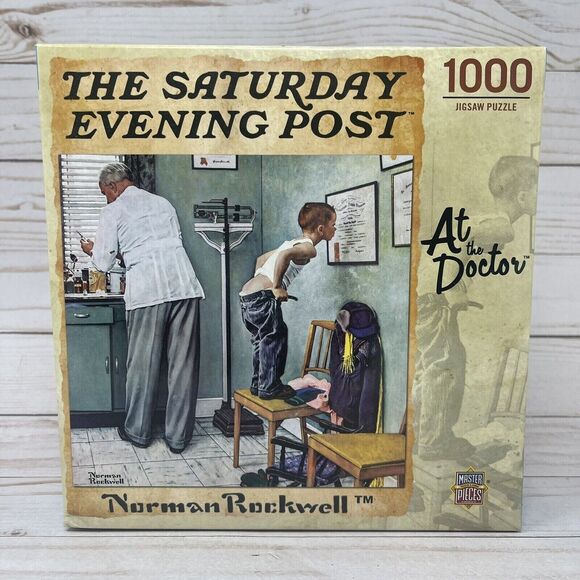 Masterpieces 1000 Piece Jigsaw Puzzle At the Doctor by Norman Rockwell NEW - Picture 3 of 10